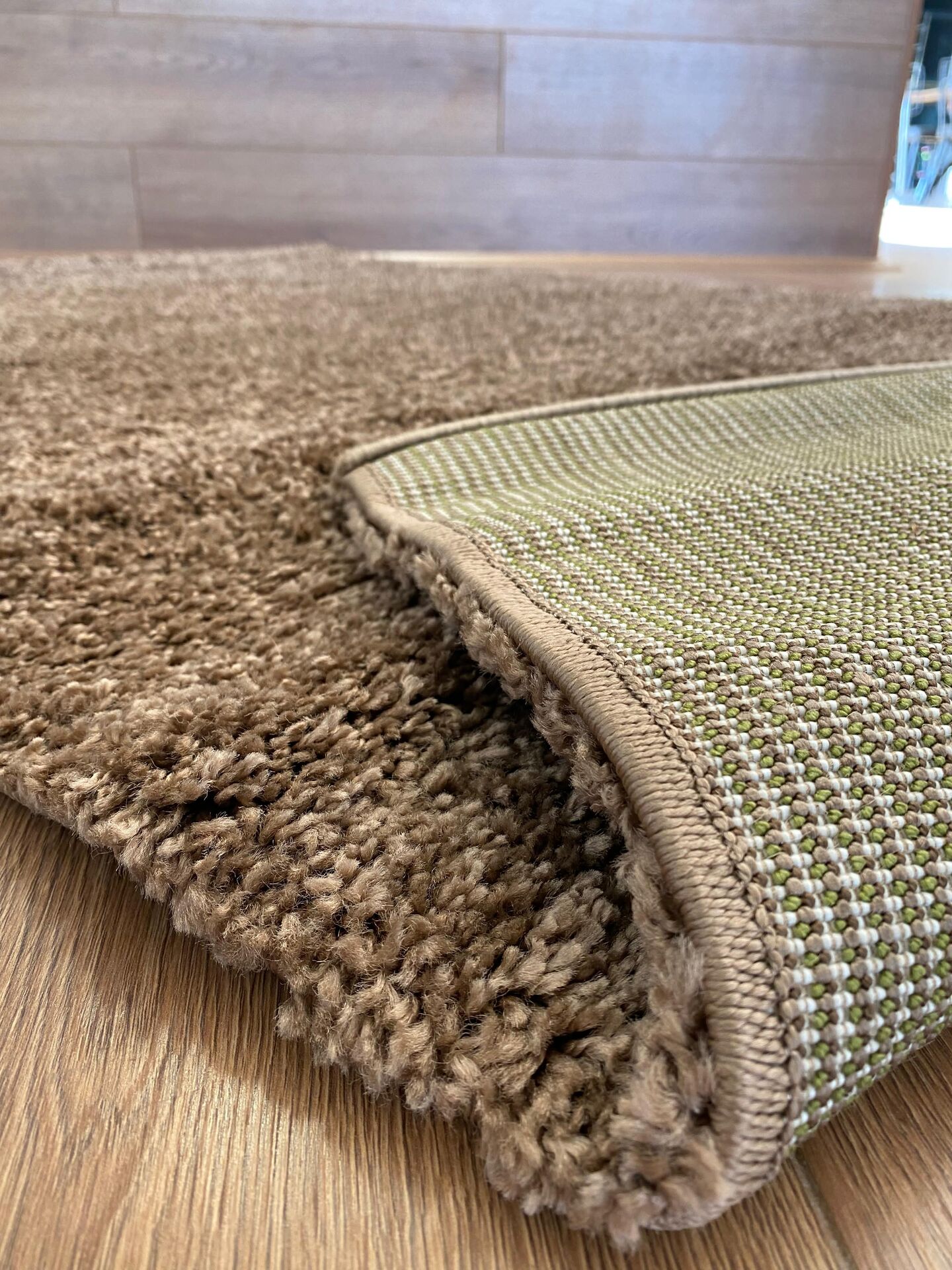 Brown carpet folded