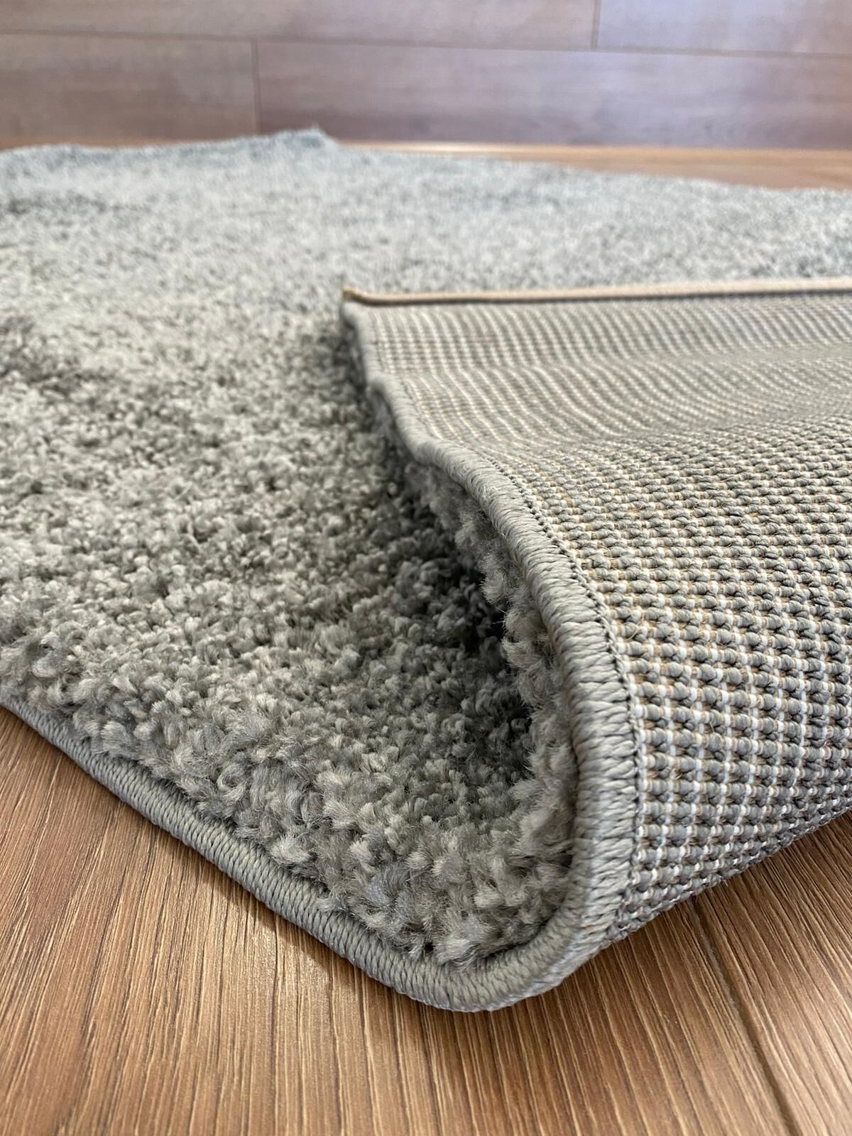 Grey carpet folded
