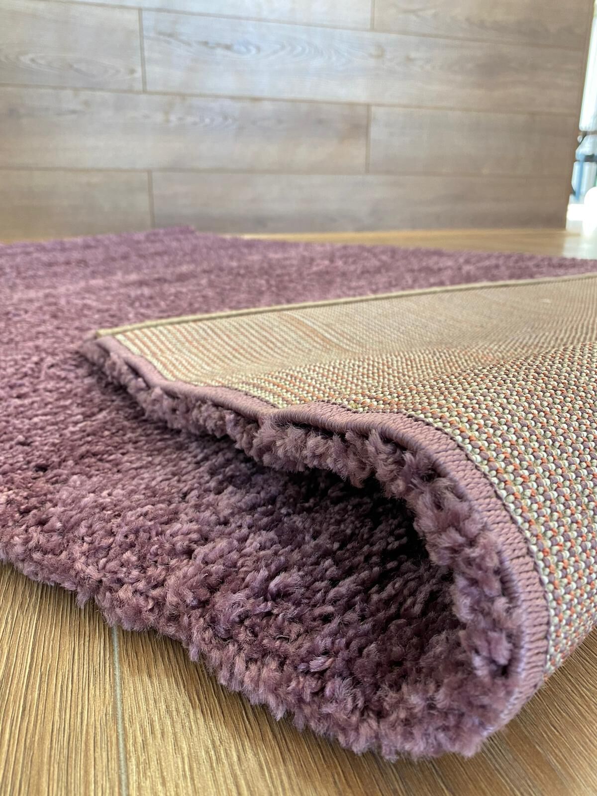 Light purple carpet folded