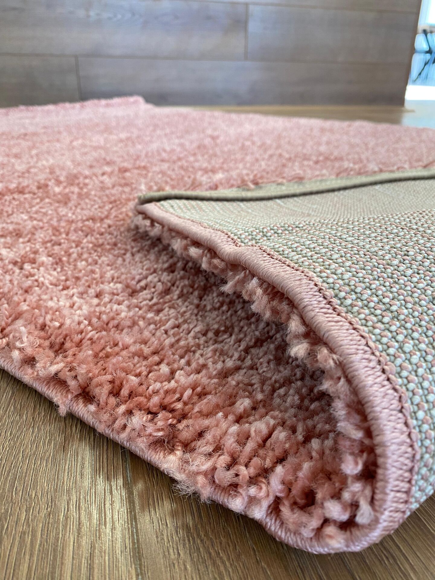 Rose gold carpet folded