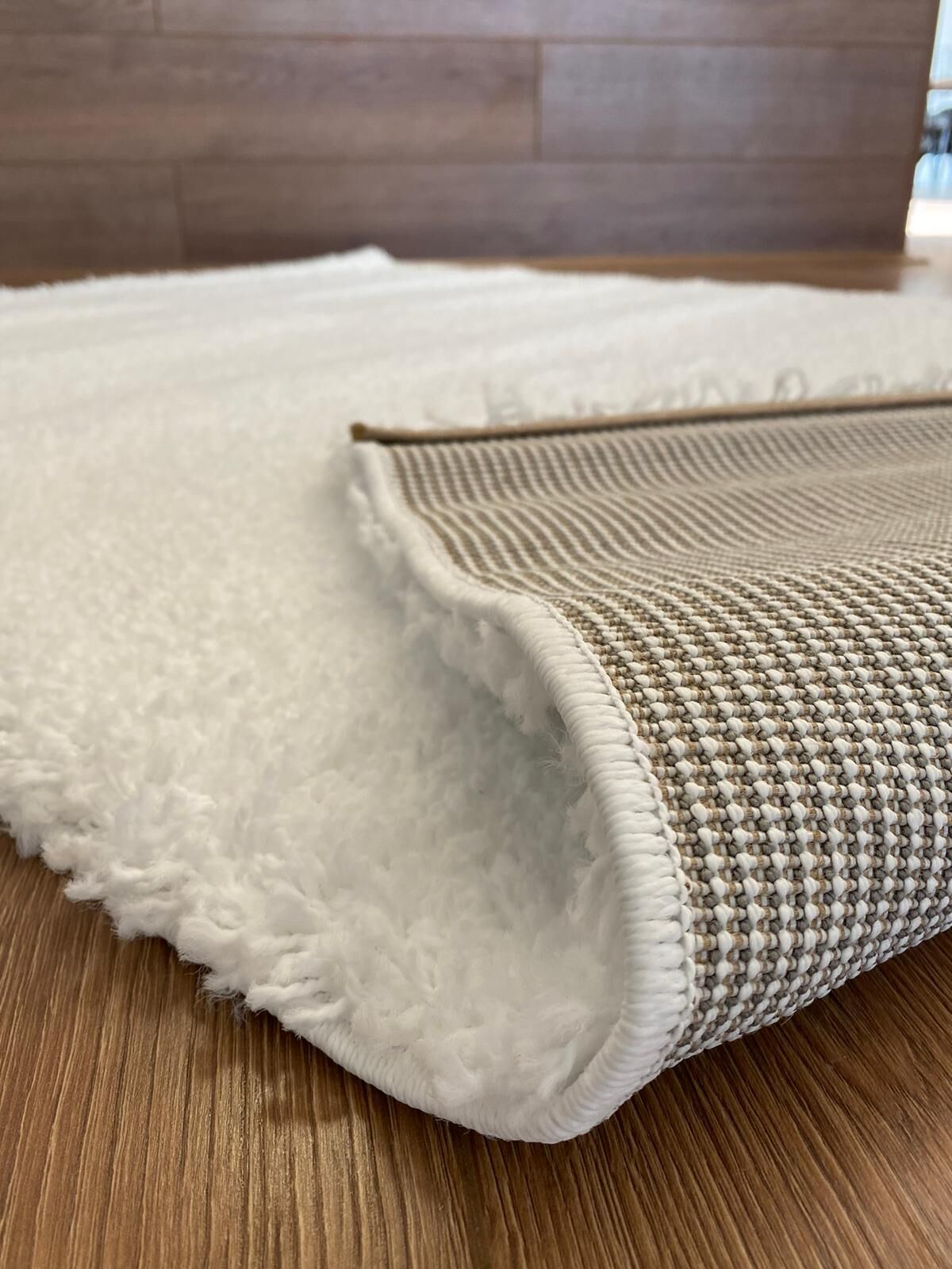 White carpet folded