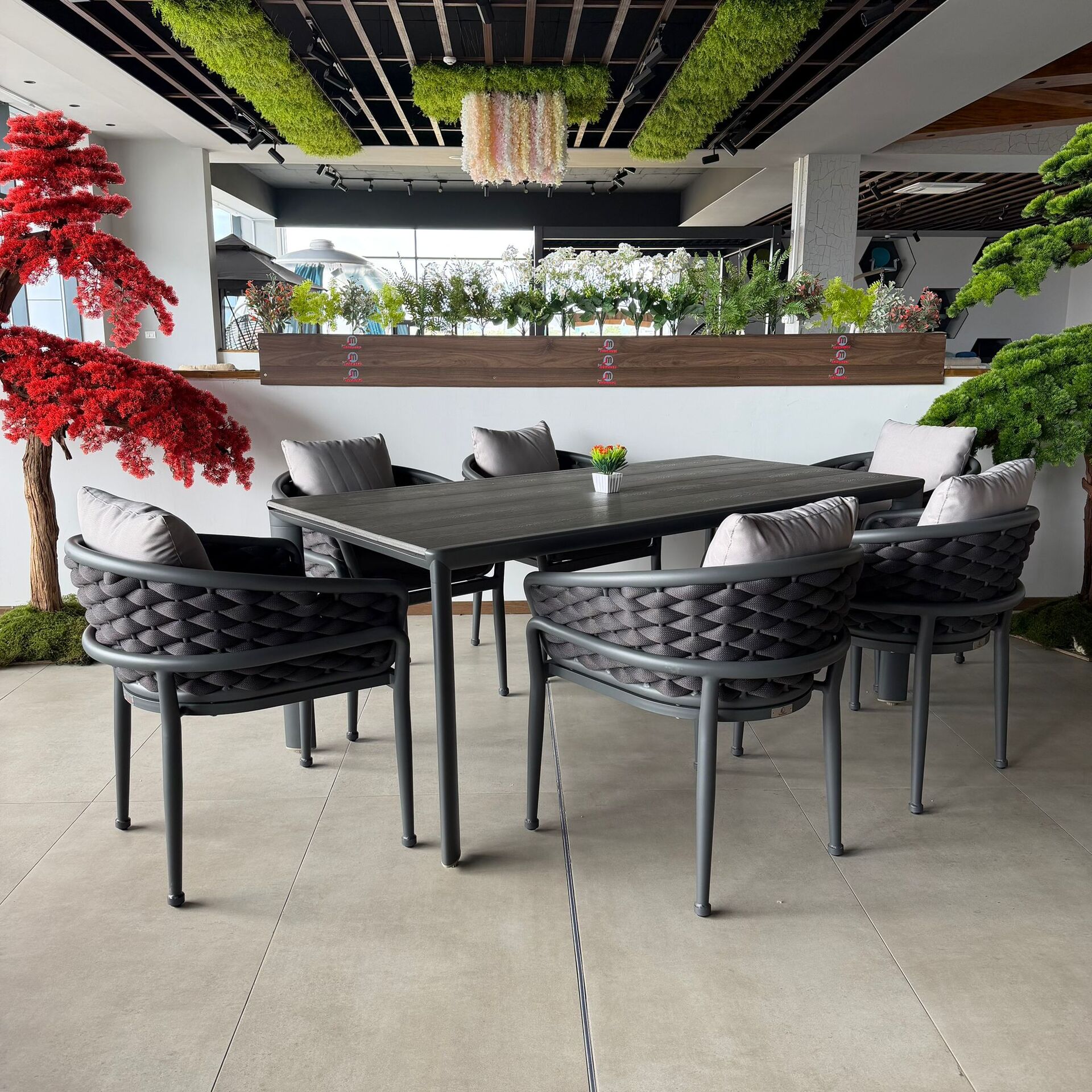 Smooth grey table