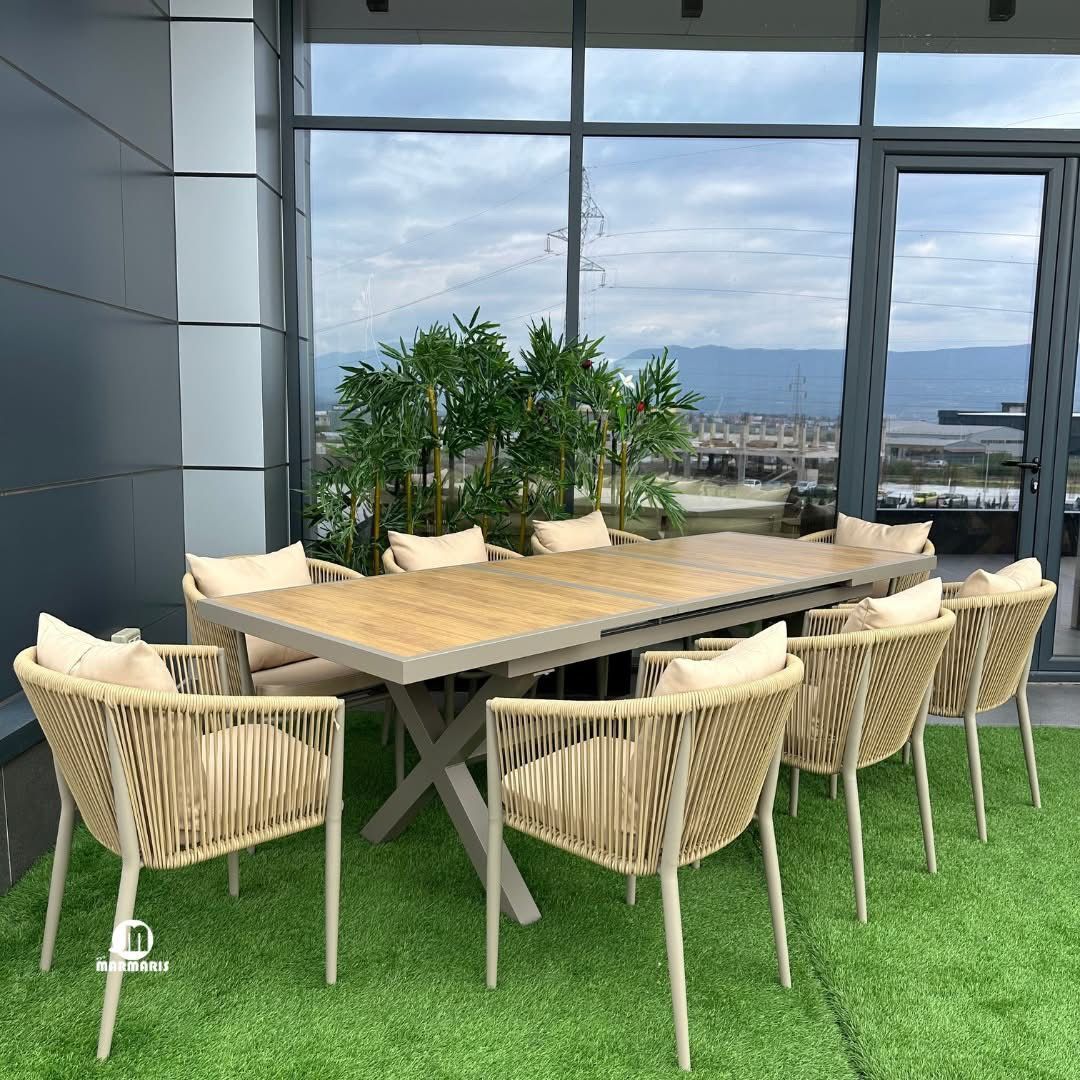 Square beige table
